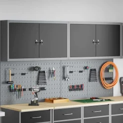 vidaXL Gereedschapskast set met plank 6 pcs Zwart Gepoedercoat staal