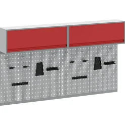 vidaXL Gereedschapskast set met plank 6 pcs Rood Gepoedercoat staal