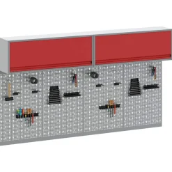 vidaXL Gereedschapskast set met plank 6 pcs Rood Gepoedercoat staal