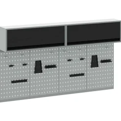 vidaXL Gereedschapskast set met plank 6 pcs Zwart Gepoedercoat staal