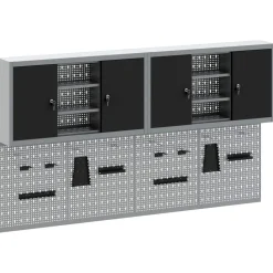 vidaXL Gereedschapskast set met plank 6 pcs Zwart Gepoedercoat staal