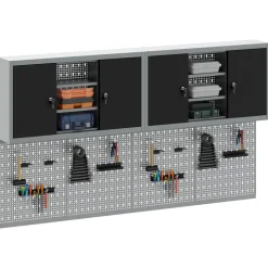 vidaXL Gereedschapskast set met plank 6 pcs Zwart Gepoedercoat staal