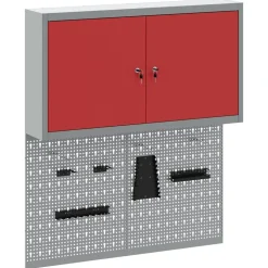 vidaXL Gereedschapskast set met plank 3 pcs Rood Gepoedercoat staal