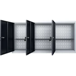 vidaXL Gereedschapskast voor aan de wand metaal grijs en zwart