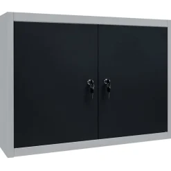 vidaXL Gereedschapskast voor aan de wand metaal grijs en zwart