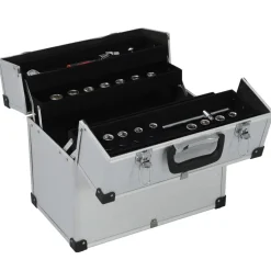 vidaXL Gereedschapskoffer 38x22,5x34 cm aluminium zilverkleurig