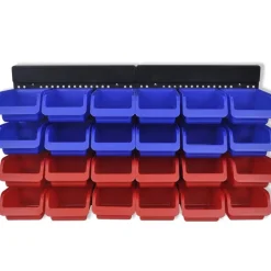 vidaXL Gereedschapsordeners wandgemonteerd blauw en rood 2 st