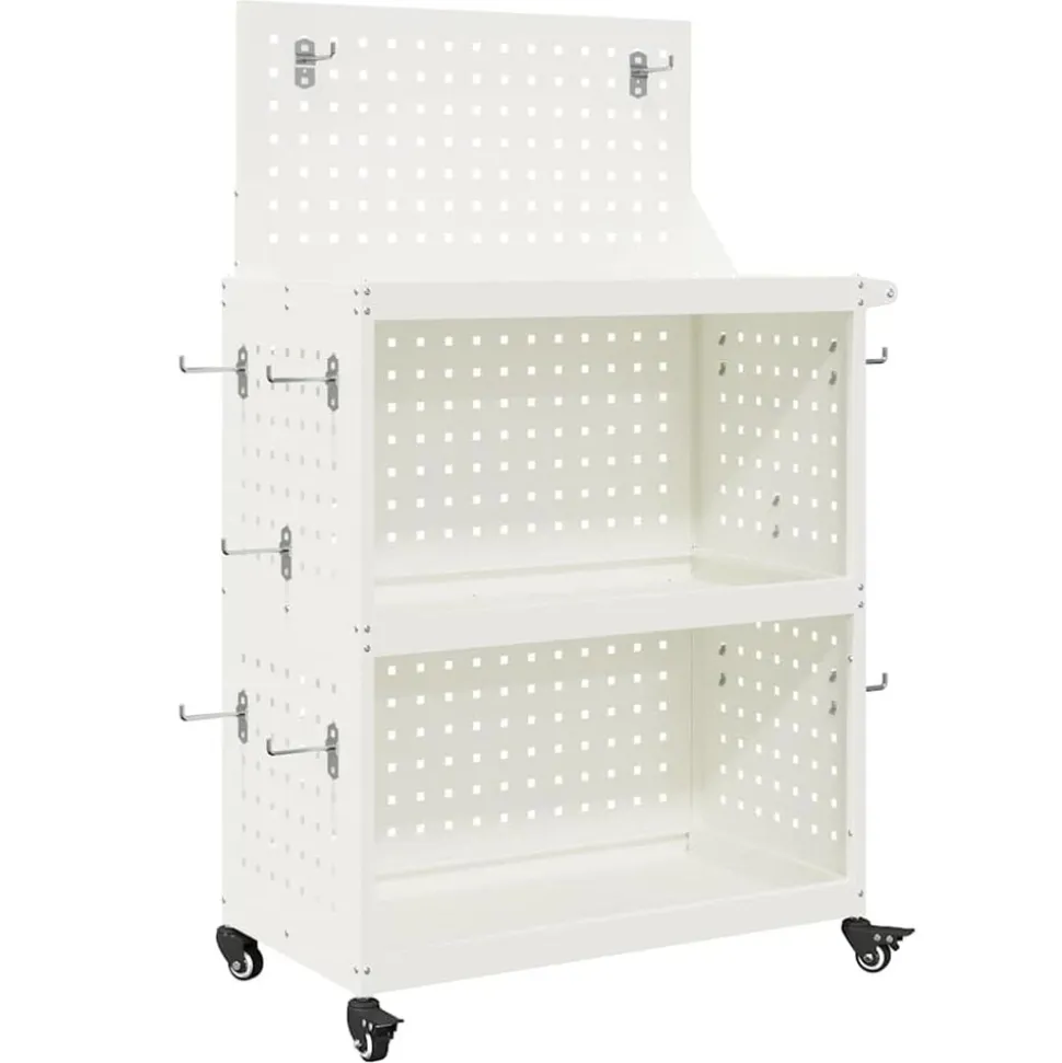 vidaXL Gereedschapswagen Wit 65 x 35 x 111 cm Koudgewalst staal