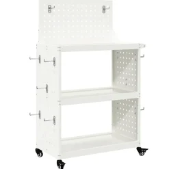 vidaXL Gereedschapswagen Wit 65 x 35 x 111 cm Koudgewalst staal