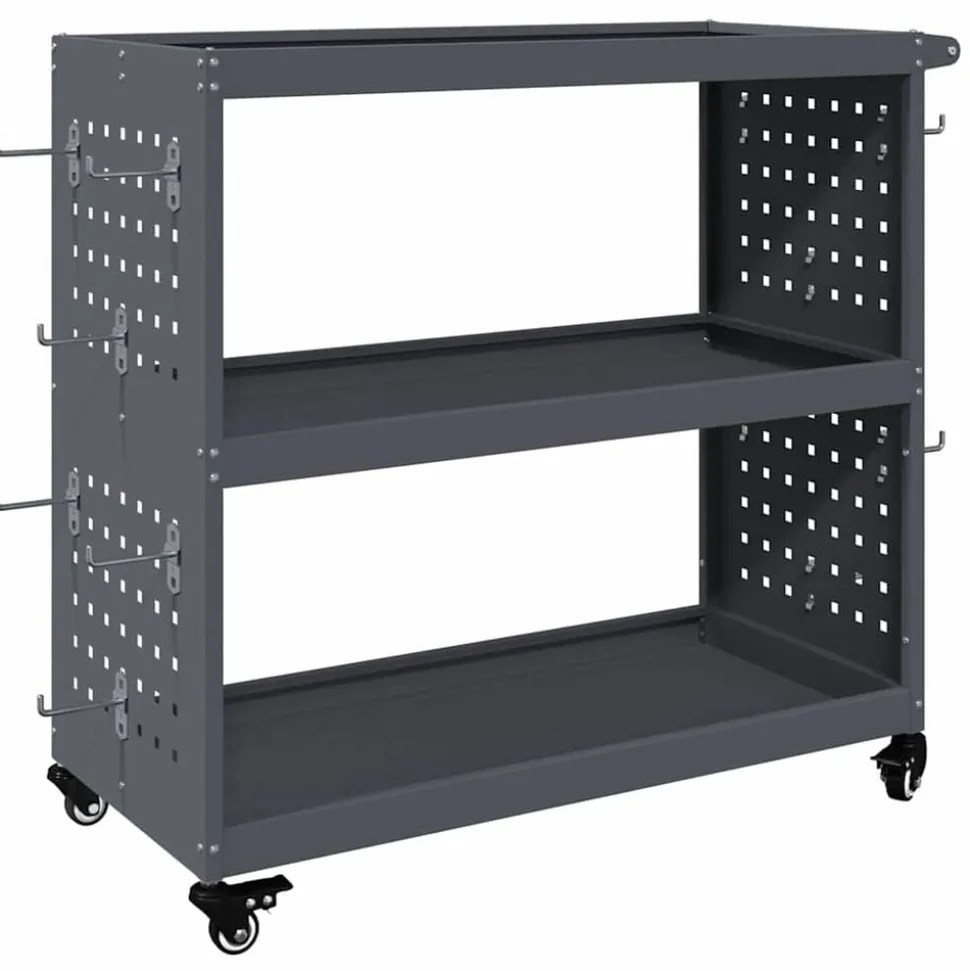 vidaXL Gereedschapswagen Antraciet 75 x 35 x 73 cm Koudgewalst staal