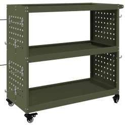 vidaXL Gereedschapswagen Olijf Groen 75 x 35 x 73 cm Koudgewalst staal