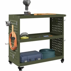 vidaXL Gereedschapswagen Olijf Groen 75 x 35 x 73 cm Koudgewalst staal