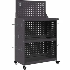 vidaXL Gereedschapswagen Zwart 65 x 35 x 111 cm Koudgewalst staal