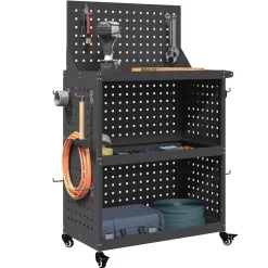 vidaXL Gereedschapswagen Zwart 65 x 35 x 111 cm Koudgewalst staal