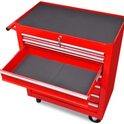 vidaXL Gereedschapswagen 7 lades rood