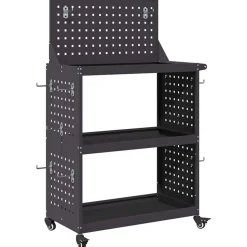 vidaXL Gereedschapswagen Zwart 65 x 35 x 111 cm Koudgewalst staal