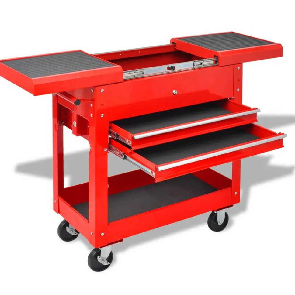vidaXL Gereedschapswagen Rood 70.5 x 37 x 71 cm Staal