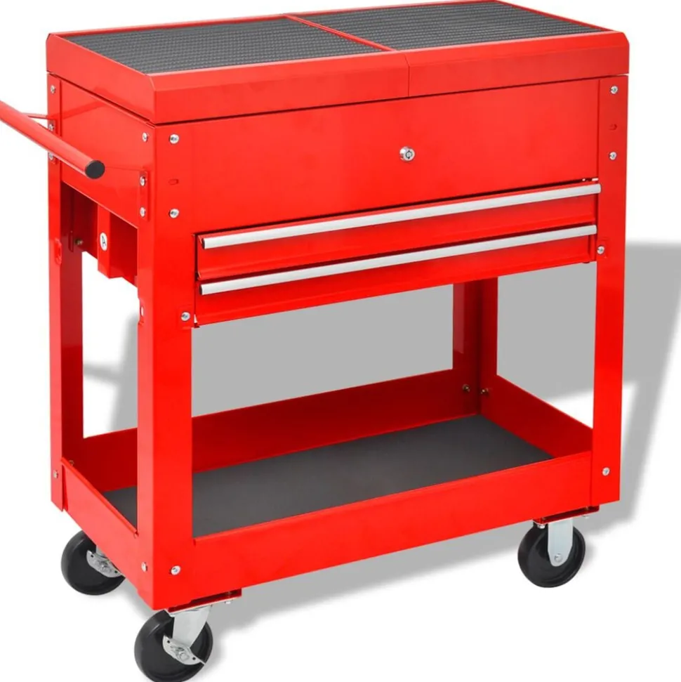 vidaXL Gereedschapswagen Rood 70.5 x 37 x 71 cm Staal