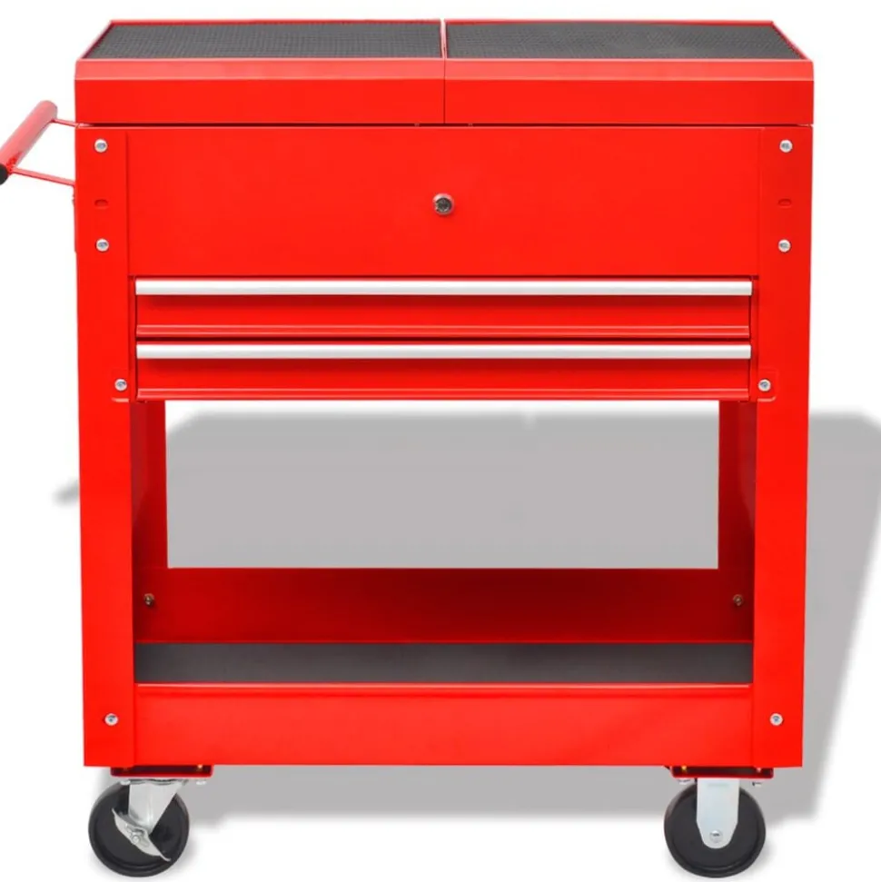 vidaXL Gereedschapswagen Rood 70.5 x 37 x 71 cm Staal