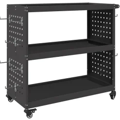vidaXL Gereedschapswagen Zwart 75 x 35 x 73 cm Koudgewalst staal