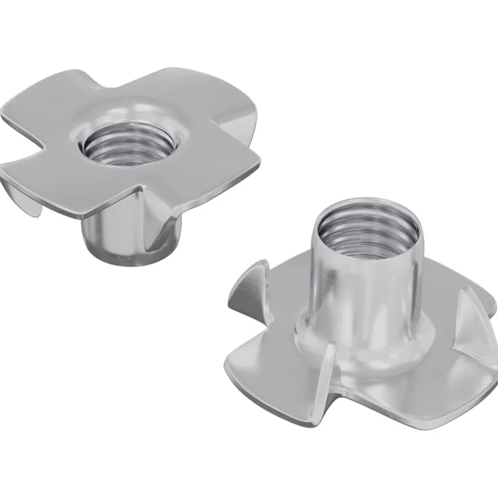 vidaXL Gestanste T-moer 2 pcs Zilver M6 mm Staal