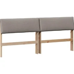 vidaXL Gestoffeerd hoofdbord Taupe 200 cm Massief grenenhout