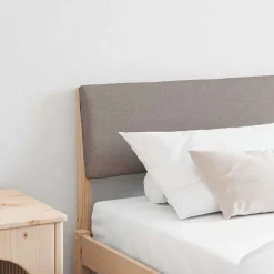 vidaXL Gestoffeerd hoofdbord Taupe 200 cm Massief grenenhout