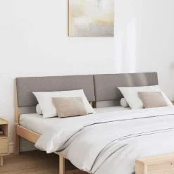 vidaXL Gestoffeerd hoofdbord Taupe 200 cm Massief grenenhout