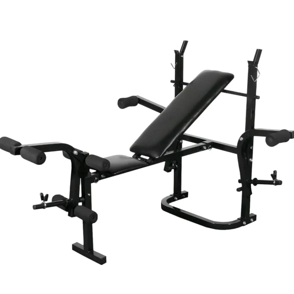 vidaXL Gewichtenbank met gewichtenrek en halterset 30,5 kg