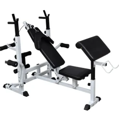 vidaXL Gewichtenbank met gewichtenrek en halterset 120 kg