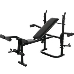 vidaXL Gewichtenbank met gewichtenrek en halterset 60,5 kg