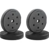 vidaXL Gewichtsplaten 10 kg 4 pcs 10kg Zwart Cement en ijzeren zand