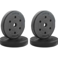 vidaXL Gewichtsplaten 10 kg 4 pcs 10kg Zwart Cement en ijzeren zand