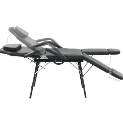 vidaXL Gezichtsbehandelstoel draagbaar 185x78x76 cm kunstleer zwart
