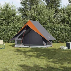 vidaXL Gezinstent met dak Grijs en Oranje 315 x 286 x 200 cm