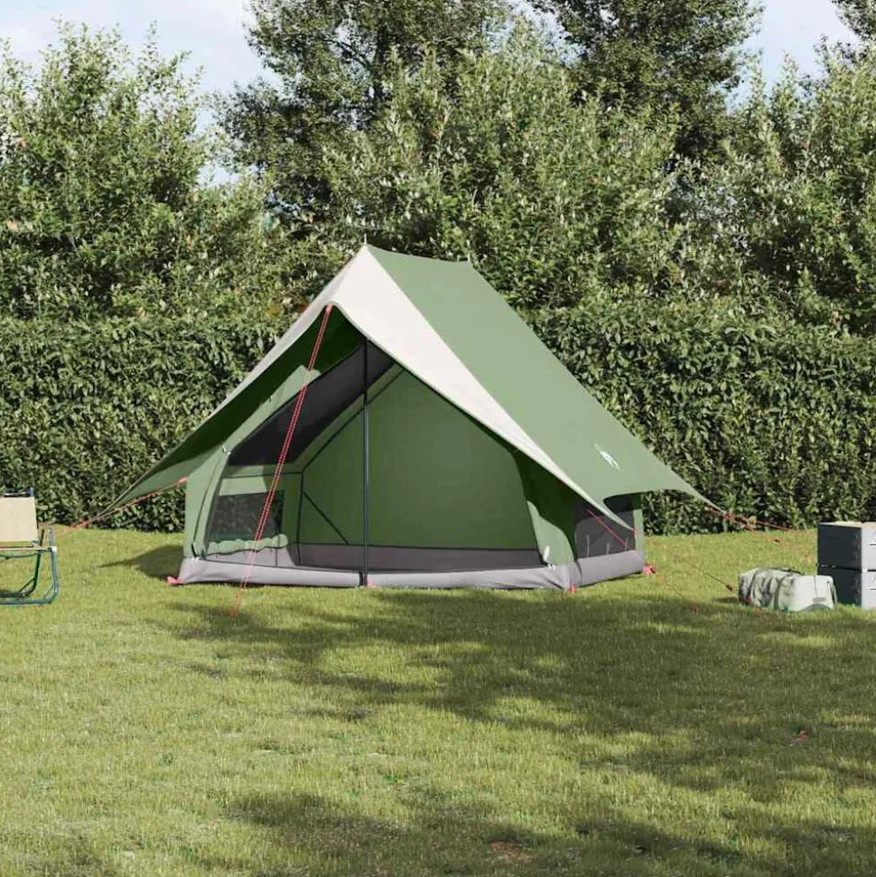 vidaXL Gezinstent met dak Groen en Wit 315 x 286 x 200 cm