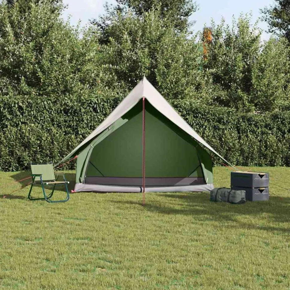 vidaXL Gezinstent met dak Groen en Wit 315 x 286 x 200 cm