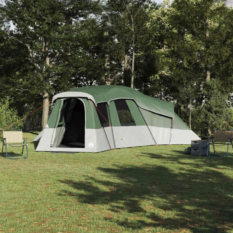 vidaXL Gezinstent met dak met opslag Groen 762 x 655 x 218 cm taft