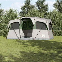 vidaXL Gezinstent Wit en Groen 435 x 255 x 216 cm Polyester en staal