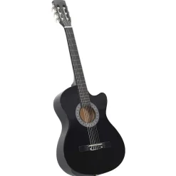 vidaXL Gitaar cutaway met 6 snaren western klassiek 38" zwart