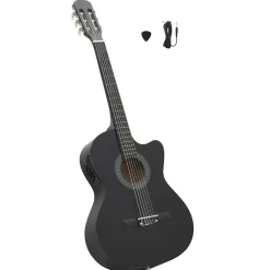 vidaXL Gitaar cutaway met equalizer 6 snaren western klassiek zwart