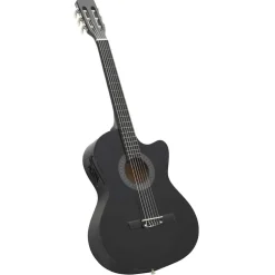 vidaXL Gitaar cutaway met equalizer 6 snaren western klassiek zwart