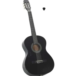 vidaXL Gitaar klassiek beginner 4/4 39" lindenhout zwart