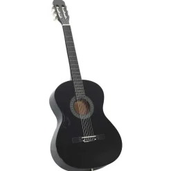 vidaXL Gitaar klassiek beginner 4/4 39" lindenhout zwart
