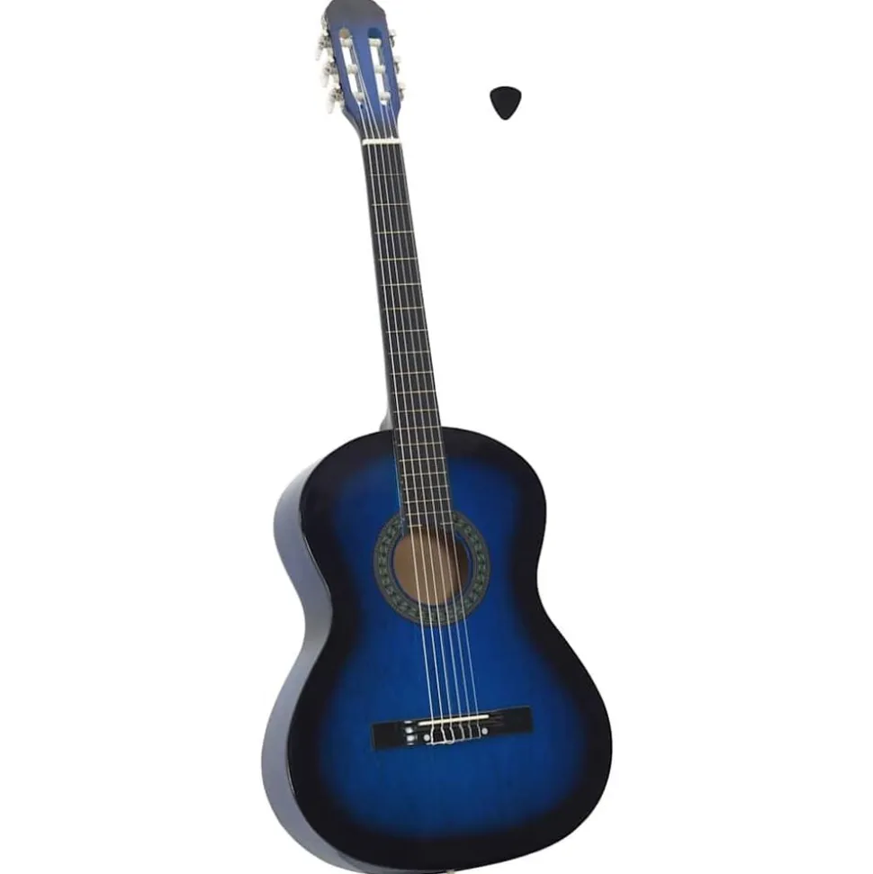 vidaXL Gitaar klassiek beginner 4/4 39" lindenhout blauw
