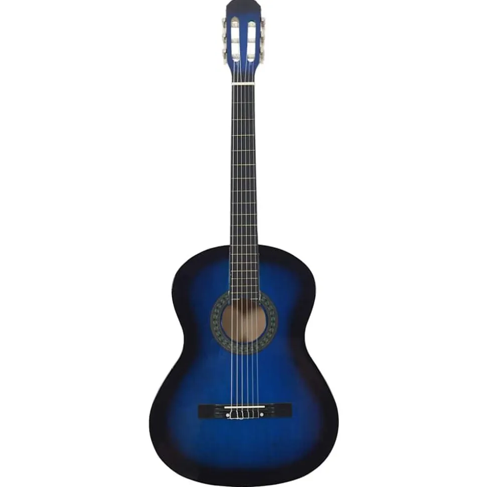 vidaXL Gitaar klassiek beginner 4/4 39" lindenhout blauw