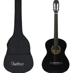 vidaXL Gitaar klassiek beginner met tas 4/4 39" zwart