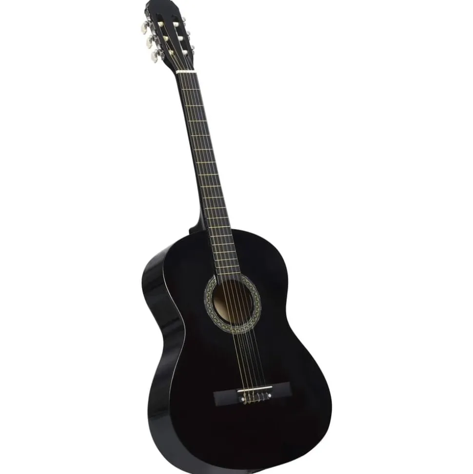vidaXL Gitaar klassiek beginner met tas 4/4 39" zwart