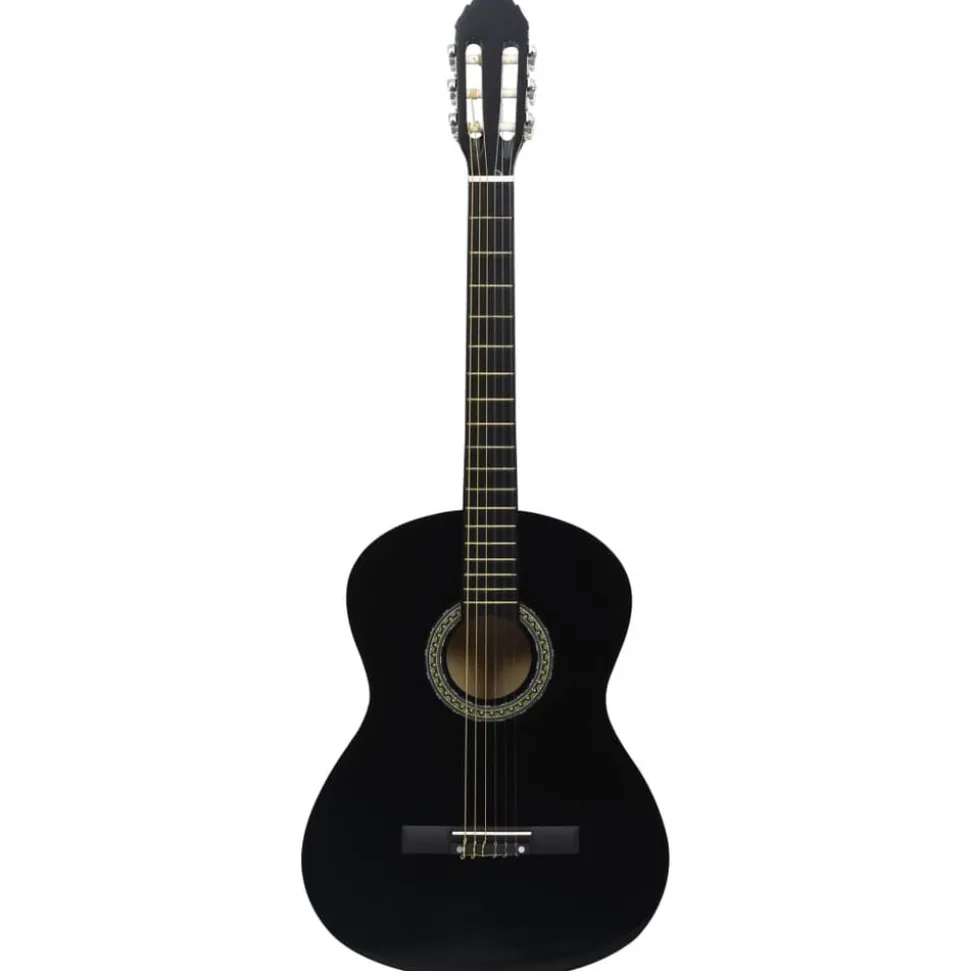 vidaXL Gitaar klassiek beginner met tas 4/4 39" zwart