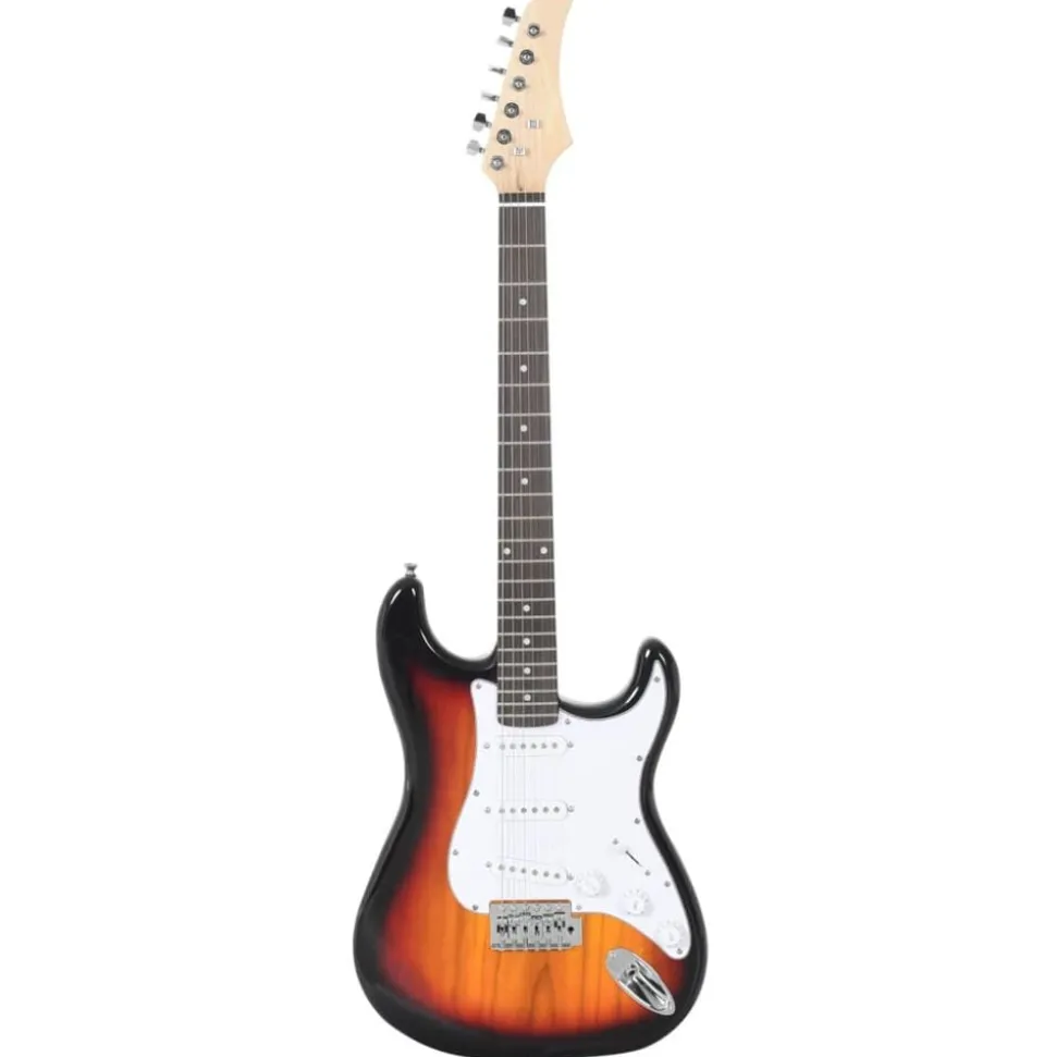 vidaXL Gitaar voor beginners elektrisch met tas 4/4 39" bruin en wit